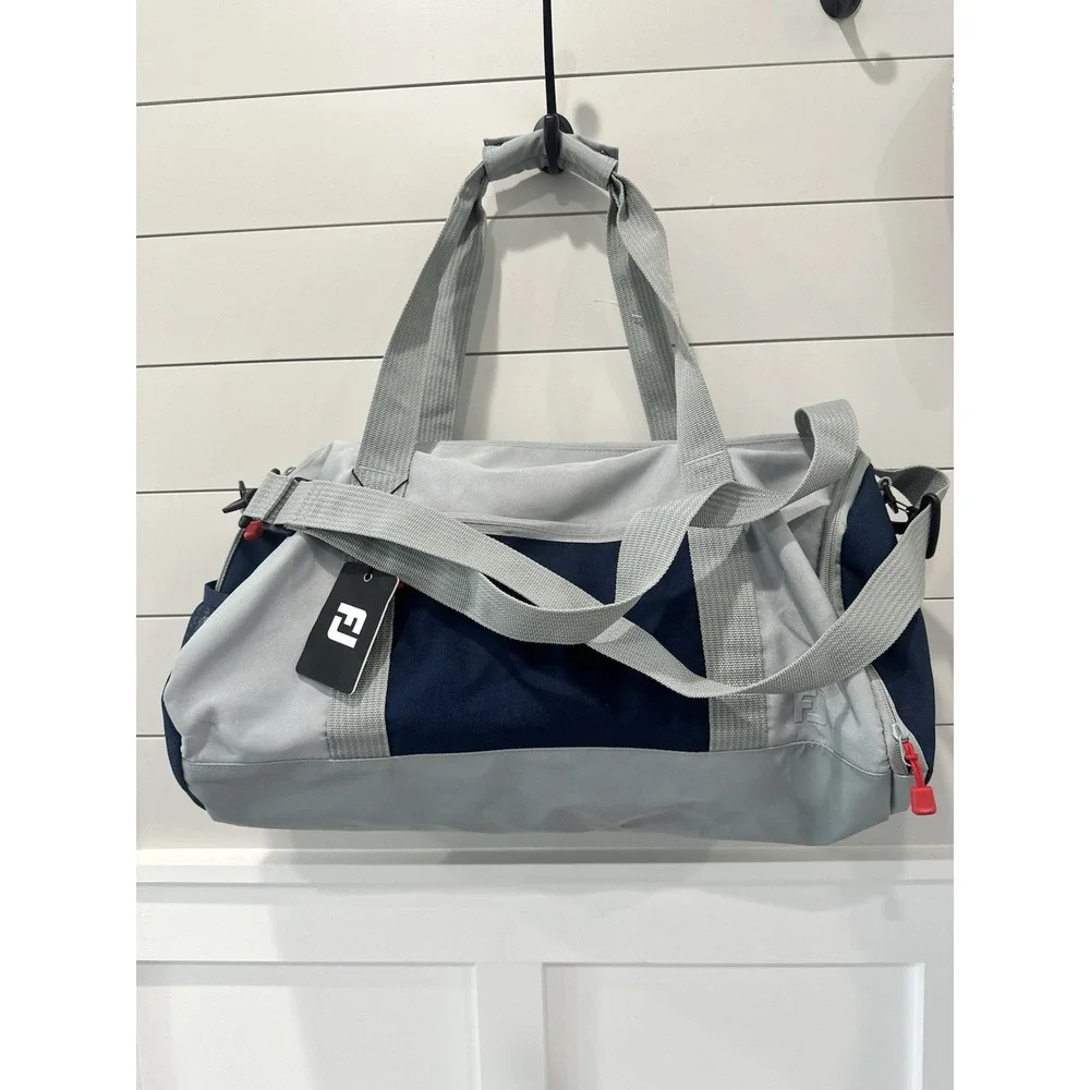 FOOTJOY FJ BARREL DUFFLE BAG TRAVEL GEAR GRAY/NAVY 10